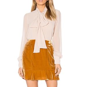 For Love and Lemons Collette velvet mini skirt